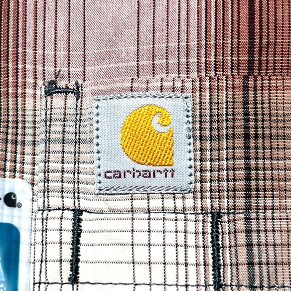Carhartt Relaxed Fit Mid weight Short Sleeve Plaid Shirt Mens Size Medium - Picture 5 of 13